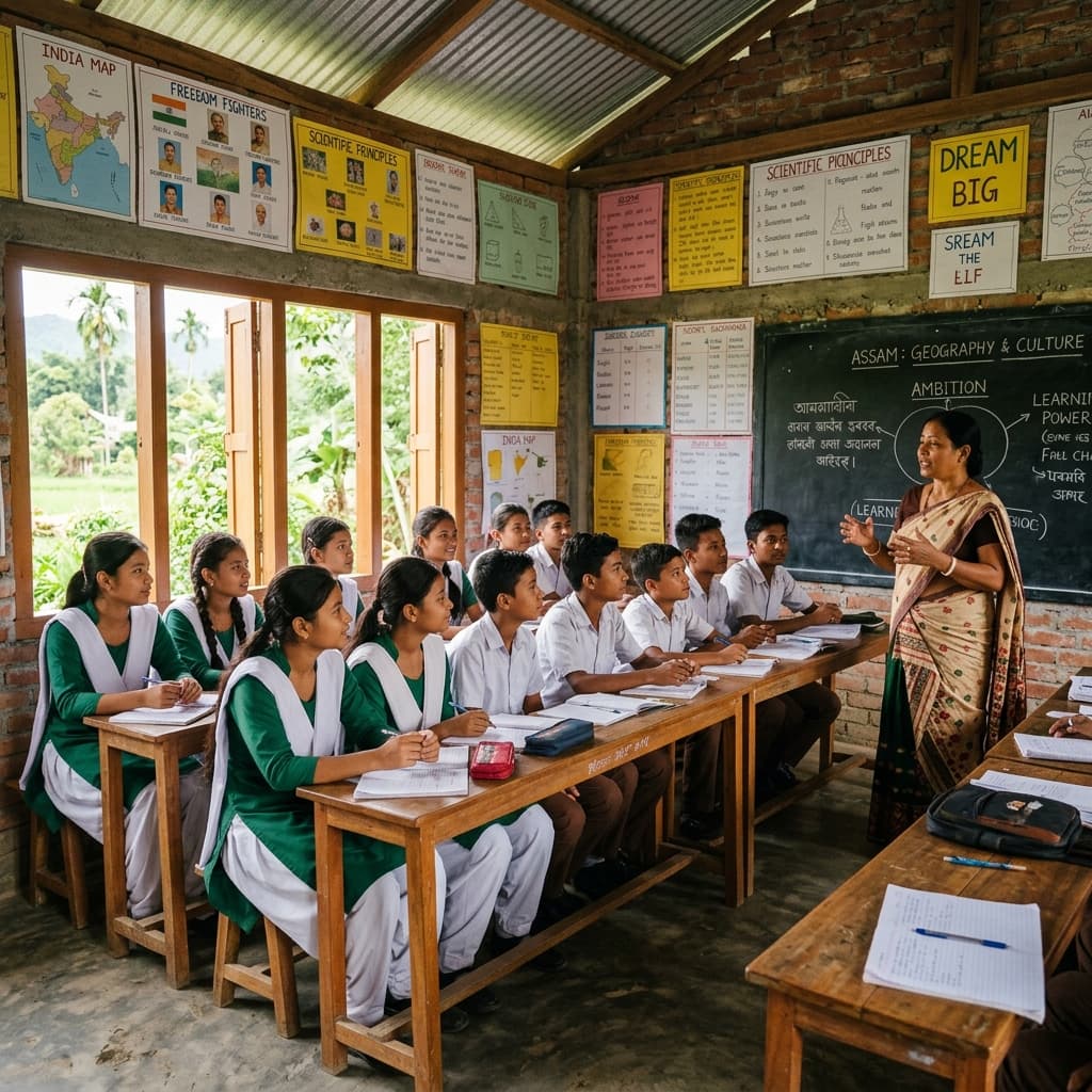 Students in rural classroom