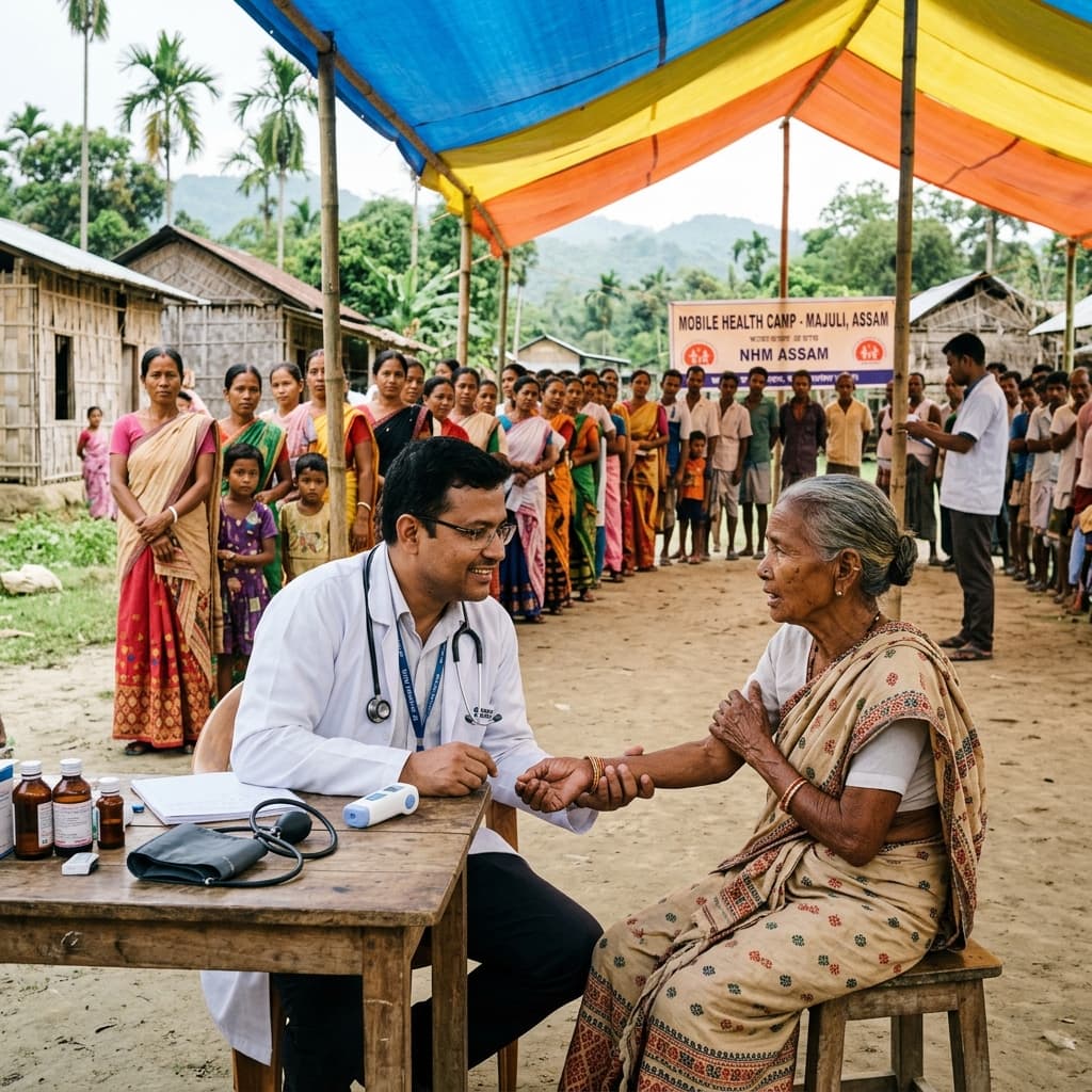 Rural health camp in Assam